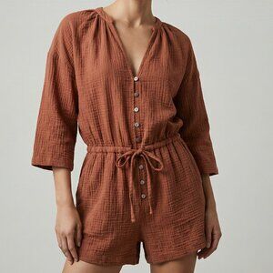 NWT Z Supply Terracotta cotton gauze romper S